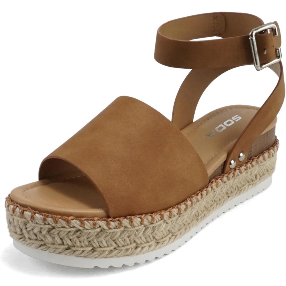 Soda Women's Tan Espadrille Sandals